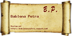 Bablena Petra névjegykártya