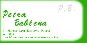 petra bablena business card